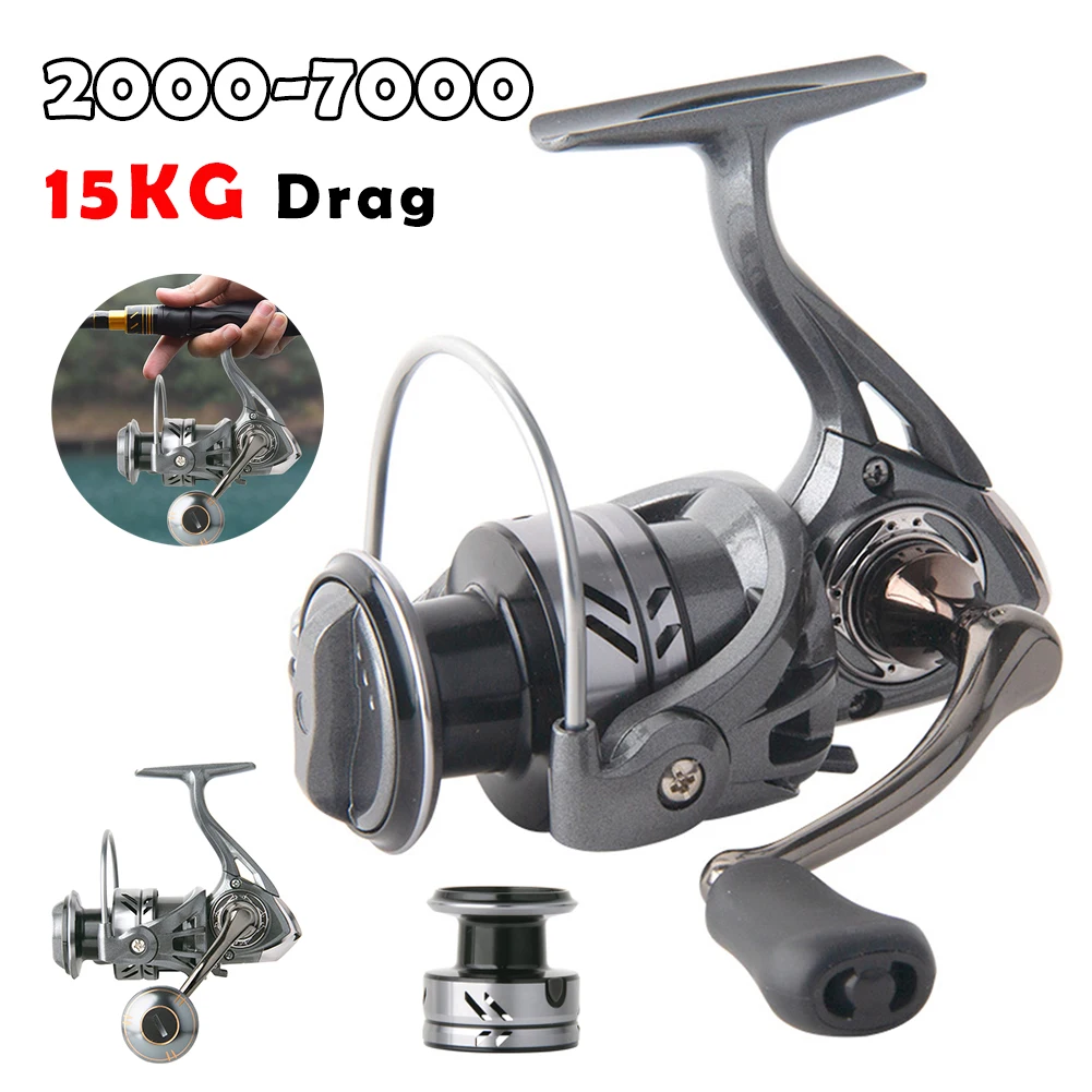Spinning Reel DC2000-7000 Fishing Reel 15KG Max Drag Metal Spool 5.2:1 Gear Ratio Carp Freshwater Saltwater Fishing Accessories
Spinning Reel DC2000-7000 Fishing Reel 15KG Max Drag Metal Spool 5.2:1 Gear Ratio Carp Freshwater Saltwater Fishing Accessories