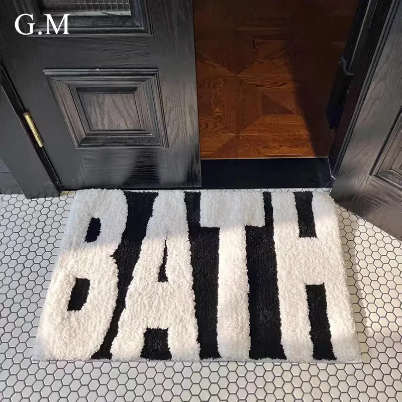 

Ins Style Non-Slip Bathroom Mats Fluffy Soft Floor Carpet Highly Absorbent Rugs for Bathtub Tufted Shower Rug Entrance Door Mat