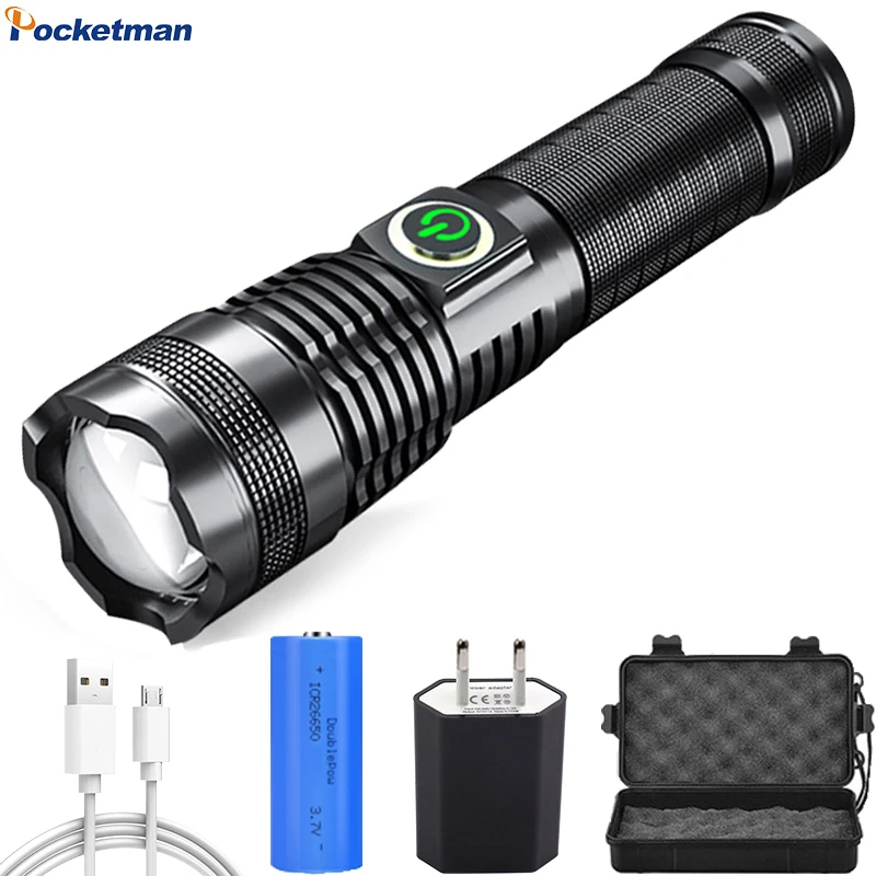 Фонарик Pocketman XHP50 светодиодный, перезаряжаемые фонарики, супер яркий тактический Водонепроницаемый фонарик, фонарики с зумом
Фонарик Pocketman XHP50 светодиодный, перезаряжаемые фонарики, супер яркий тактический Водонепроницаемый фонарик, фонарики с зумом