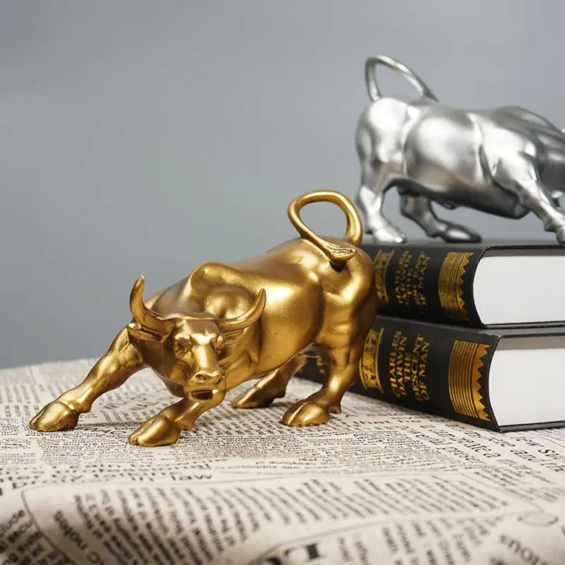 

Brass Bull Wall Street Cattle Sculpture Copper Mascot Gift Statue Exquisite Office Decoration Crafts Ornament Cow Busi Y6L6