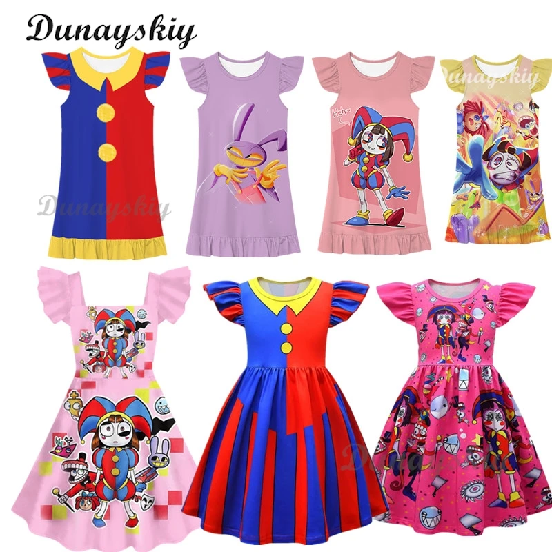 

The Amazing Digital Circus Pomni Jax Coaplay Children's Sleeping Skirt Harajuku Fun Unisex Cute Rabbit Retro Sleeping Skirt