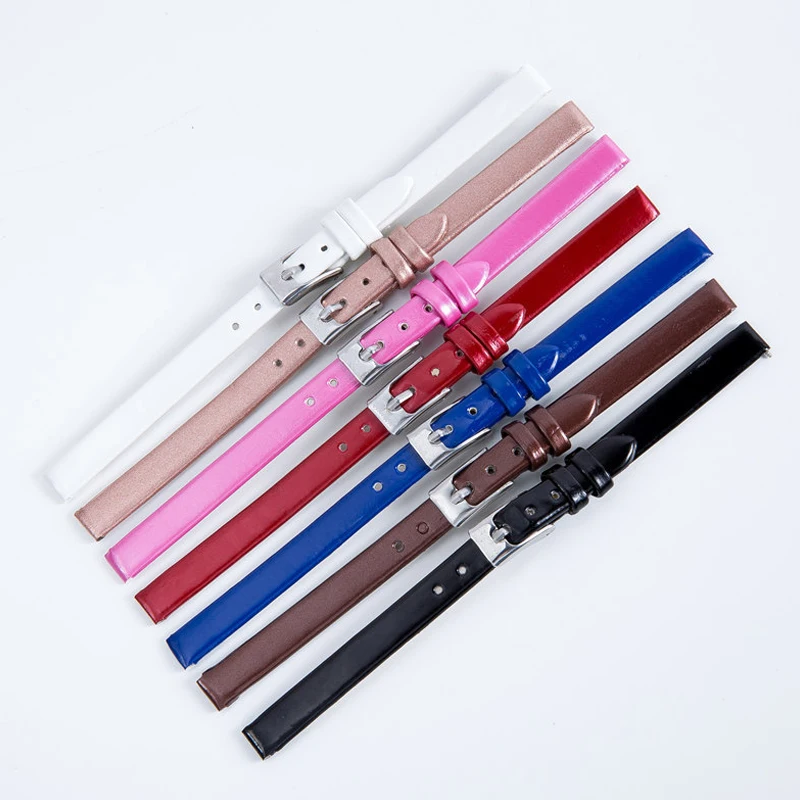 

Leather Watchbands For Women 8mm Replacement Wrist Belt With Pin Buckle Thin Watch Strap Watch Accessories