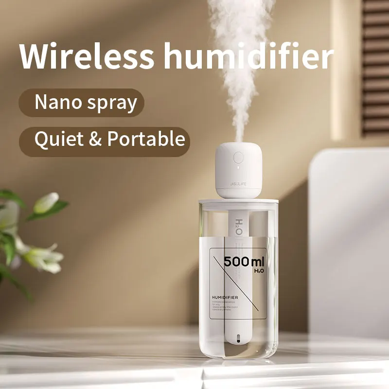 

Portable Mini Humidifier Wireless Small Cool Mist Humidifiers Purifier Aroma Anion Mist Maker for Car Travel Office Super Quiet