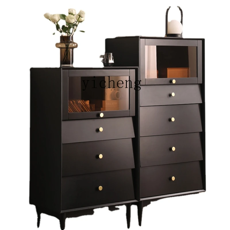 Комод из массива дерева размером Xl, простой современный многофункциональный шкаф в скандинавском стиле для спальни