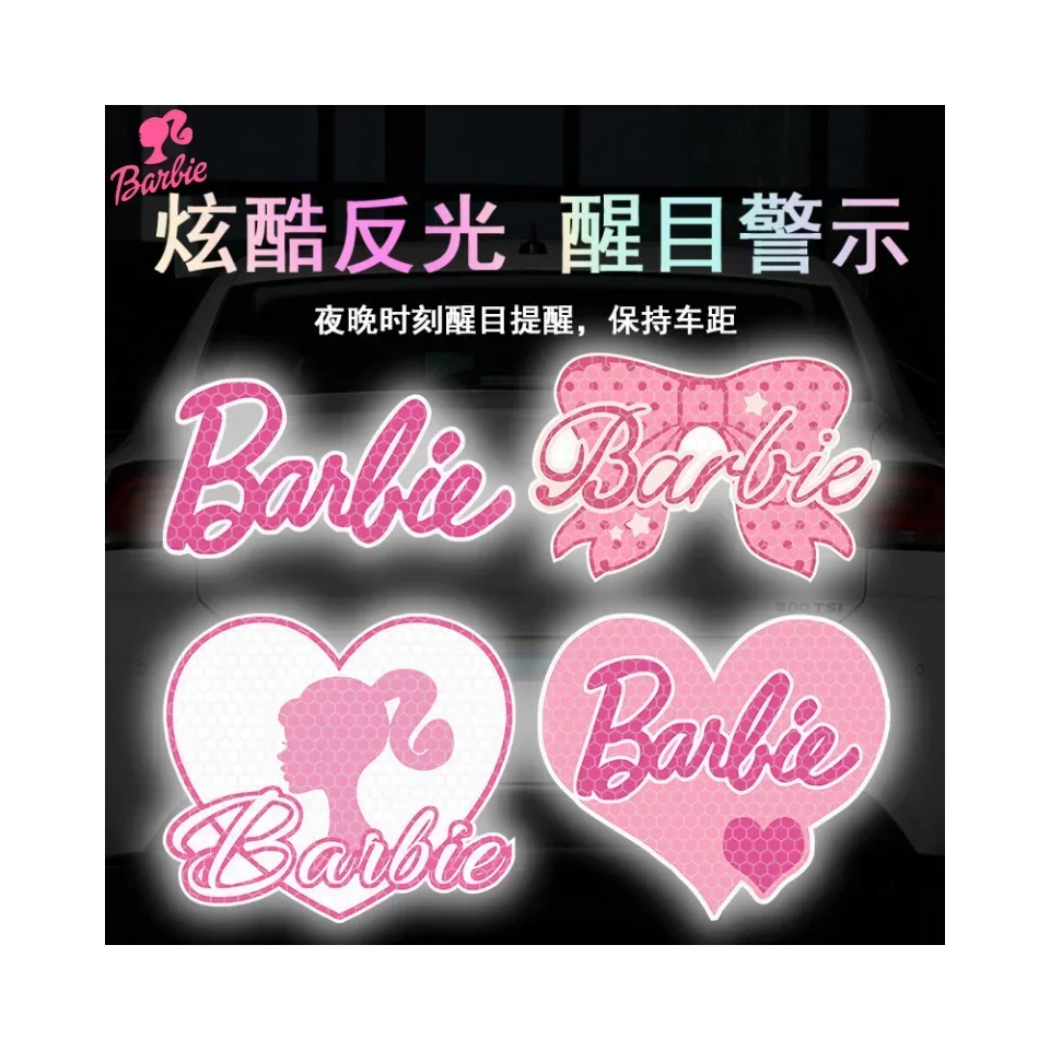 

MINISO Barbie's new cool personality creative cute letters cartoon animation pattern car reflective warning decorative stickers