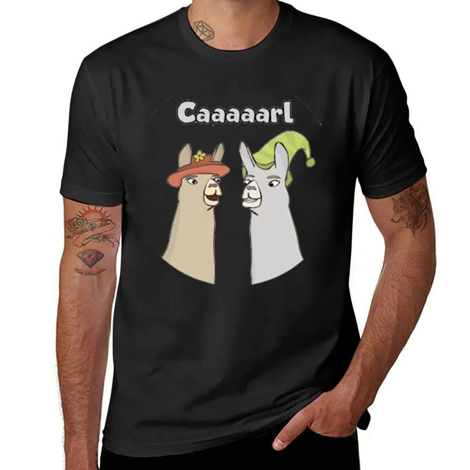 

Llamas with Hats - Caaaarl T-Shirt summer top hippie clothes plus size tops Blouse mens funny t shirts
