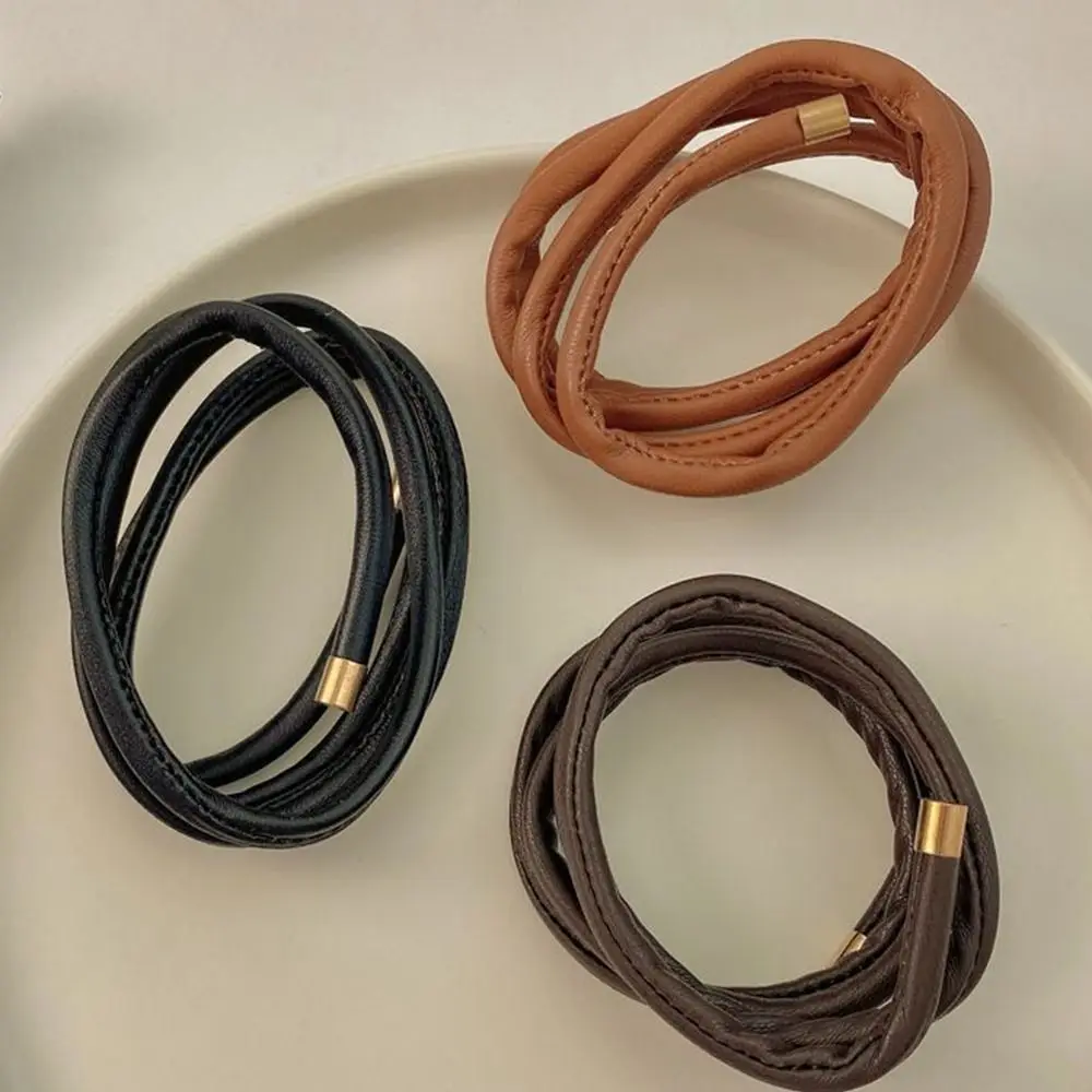 Hair Band PU Rope Ponytail Holder Korean Style Solid Color Flexible Bend Hair Rope Hair Accessories
Hair Band PU Rope Ponytail Holder Korean Style Solid Color Flexible Bend Hair Rope Hair Accessories