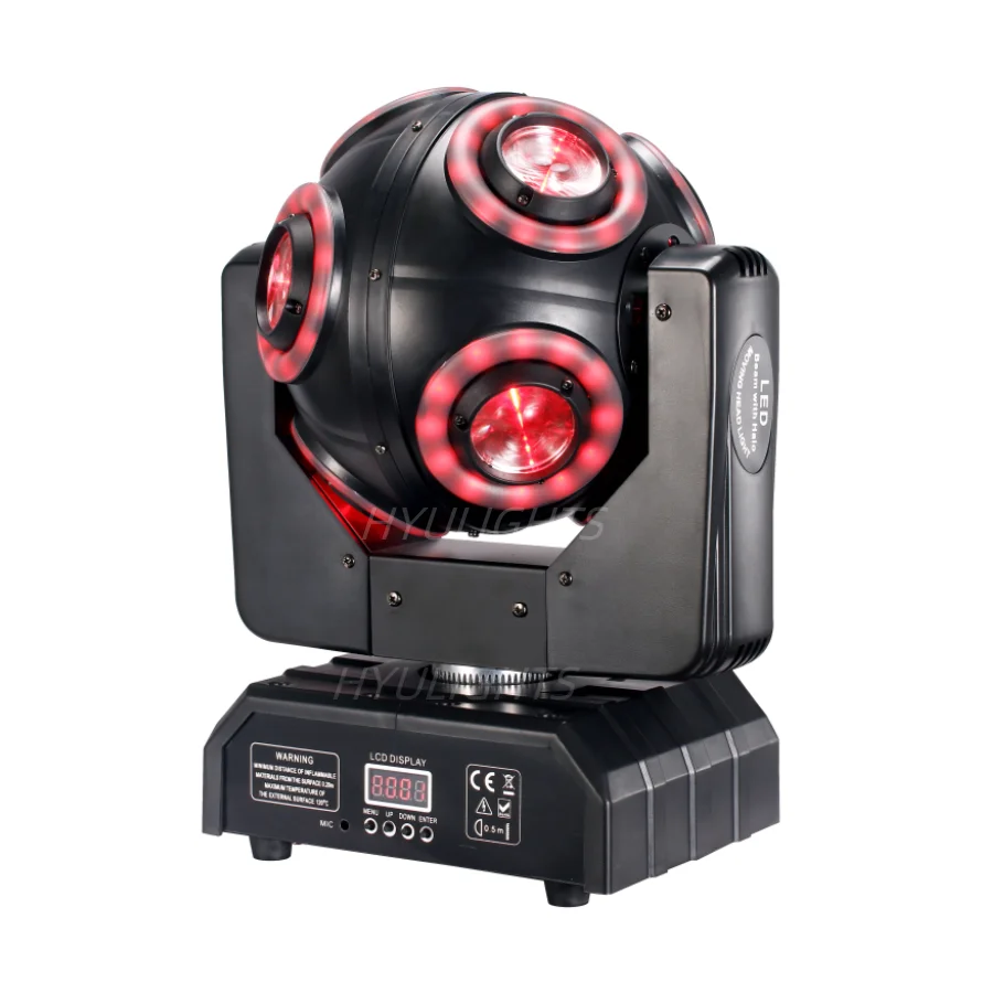 

LED Moving Head 8x15W RGBW 4in1 With Halo RGB 3in1Football Light 360 ° Infinite Rotation Beam Strobe Dj Bar DMX 512 Stage Effect