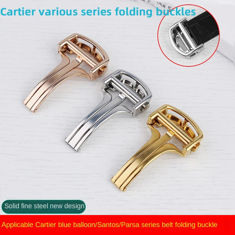 

New Folding Watch Buckle for Cartier Blue Balloon Santos Pasa Tank Dumont Key Men's and Women's Watches with Belt Folding Buckle