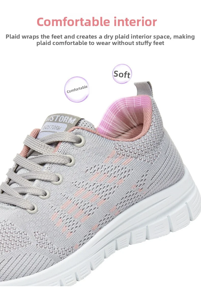 Women Running Shoes Breathable Casual Shoes Outdoor Light Weight White Tenis Sports Shoes Casual Walking Sneakers for Wamen 44 Sb90ad2526d1345cd85b648b746b7bcceG