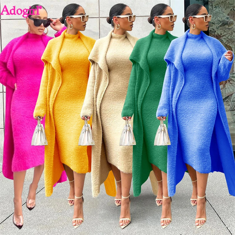 Adogirl Flannel Two Piece Set Women Turtleneck Sleeveless Midi Tank Dress Turn Down Collar Full Sleeve Long Robe Cardigan Belt
Adogirl Flannel Two Piece Set Women Turtleneck Sleeveless Midi Tank Dress Turn Down Collar Full Sleeve Long Robe Cardigan Belt