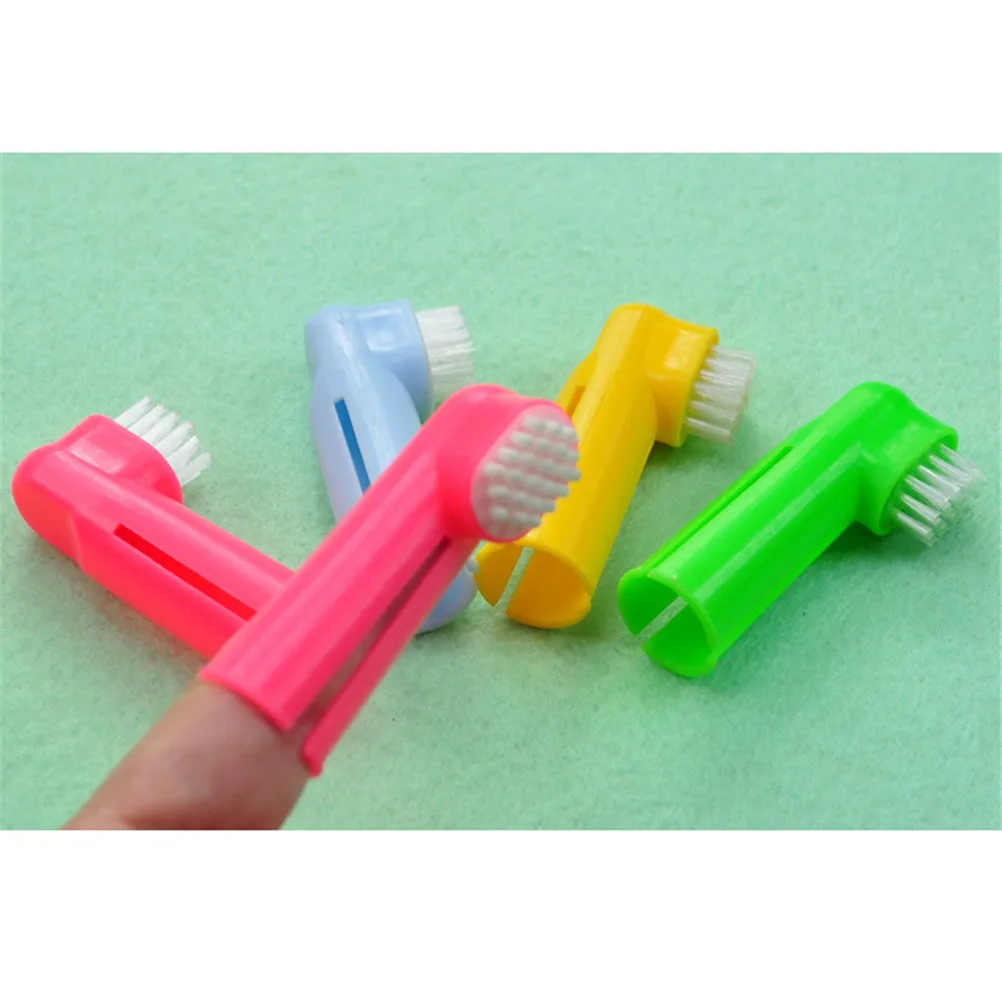 

1pc Cute Double Head Pet Finger Toothbrush Dog Brush Breath Teeth Care Cat Cleaning Accessories Pet Supplies Random Color