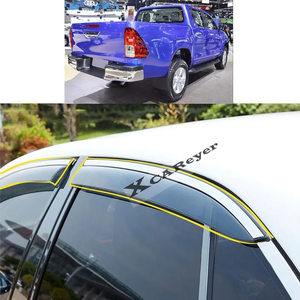 Автомобильная Наклейка для Toyota Hilux Revo Rocco 2015 2016 2017 2018, пластиковое стекло, ветрозащитный козырек, запчасти для вентиляционных отверстий от дождя/солнца
Автомобильная Наклейка для Toyota Hilux Revo Rocco 2015 2016 2017 2018, пластиковое стекло, ветрозащитный козырек, запчасти для вентиляционных отверстий от дождя/солнца