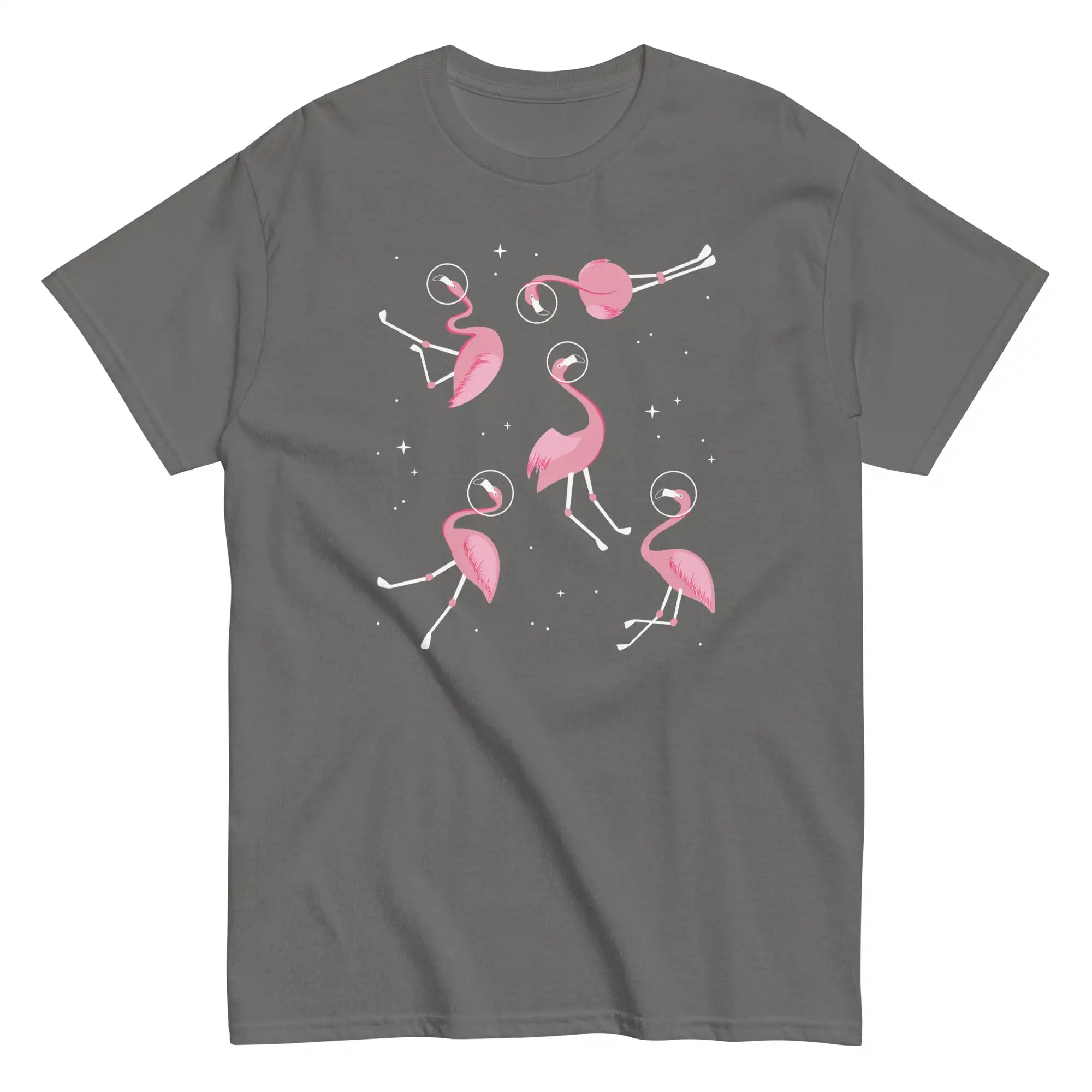 

Flamingos In Space Summer Cotton Short Sleeve O-Neck Men's T-Shirt Regular Fit Tops