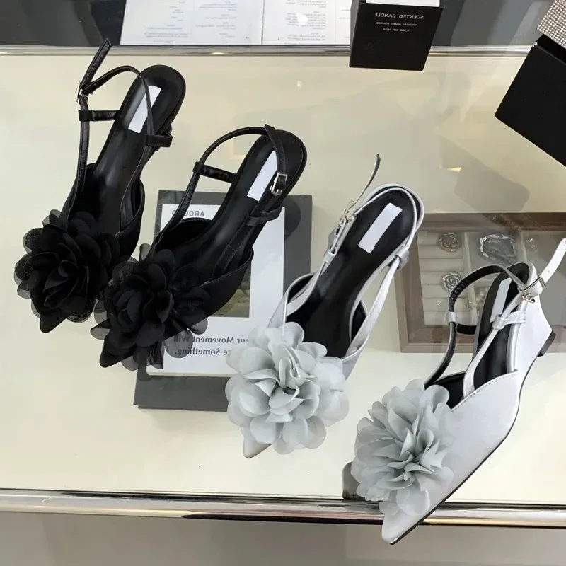 2025 Luxury Designer Elegant Sandals Woman Summer Flower Buckle Strap Pumps Women Sexy Pointed Toe Wedge Heels Fashion Mule Shoe 2 Sb91cfde1d10947128044e0350275300a1
