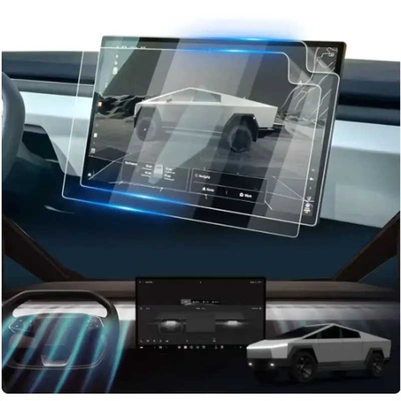 

2PCS For Tesla Cybertruck 2024 18.5inch car gps Navigation Touchscreen Screen film protector PET screen protector