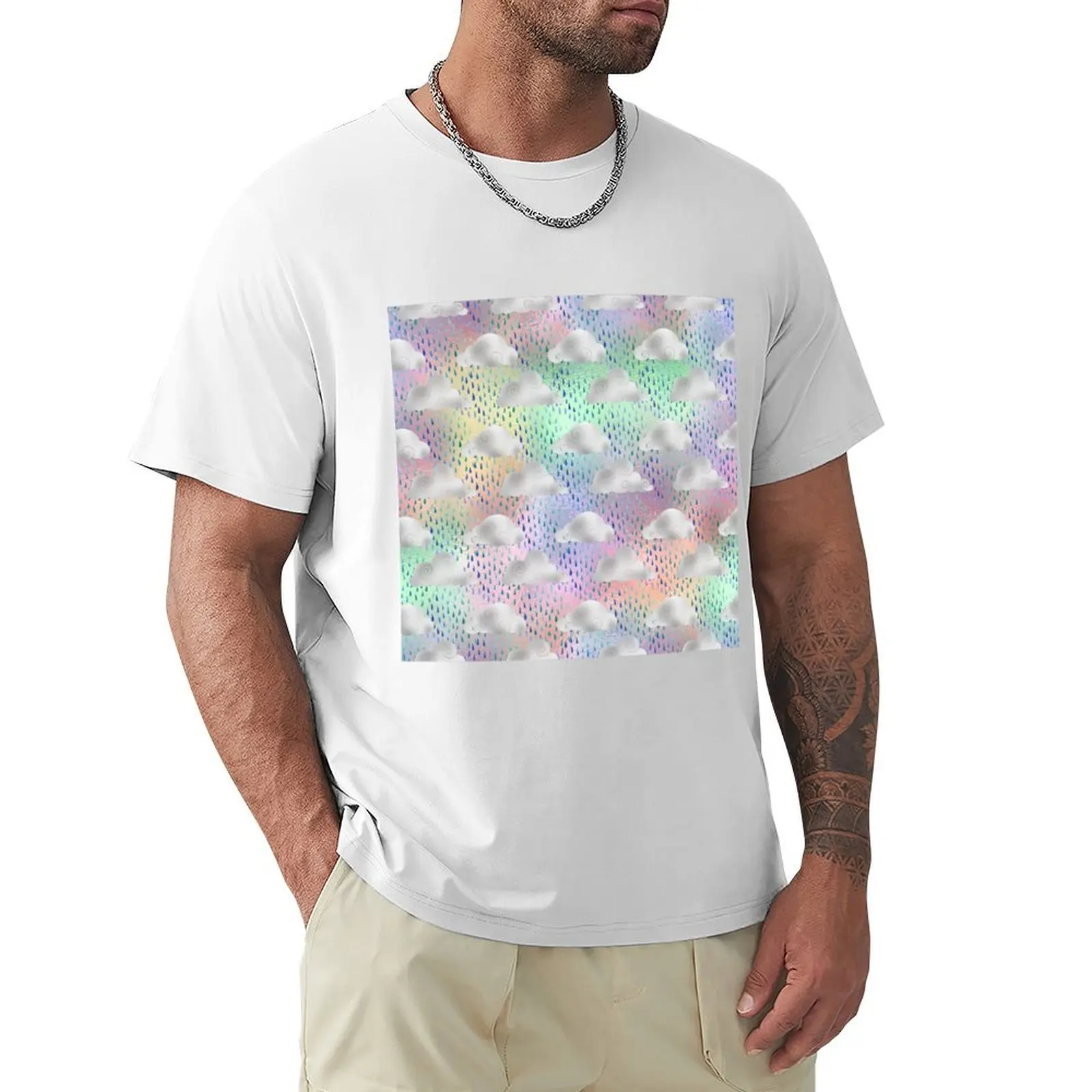 

Cool WINTER CLOUDS WITH RAINBOW SKY Designe T-Shirt sublime heavyweights Short sleeve tee plain t shirts men