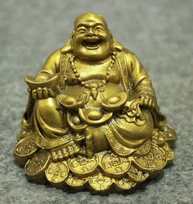 

chinese buddhism copper wealth happy laugh Maitreya Buddha statue