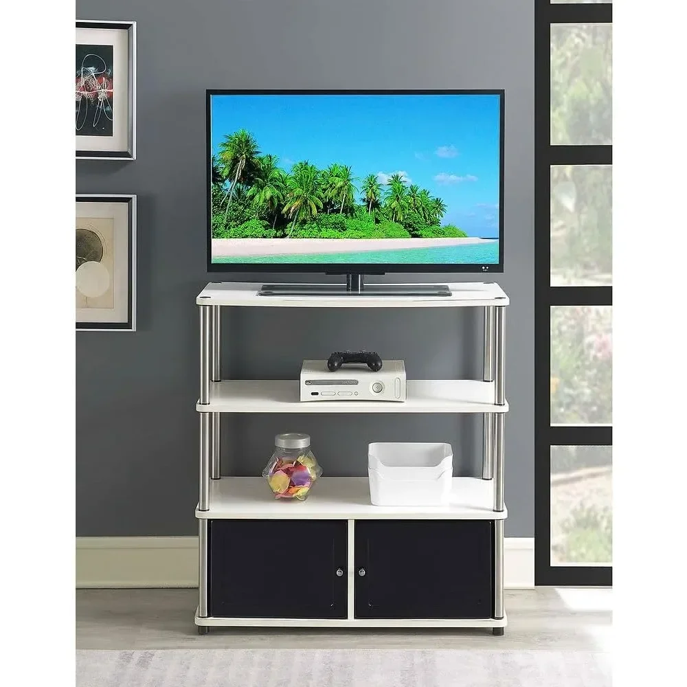 

Подставка для телевизора с шкафами для хранения и полками для телевизоров до 40 дюймов, белая мебель для гостиной, стол для телевизора