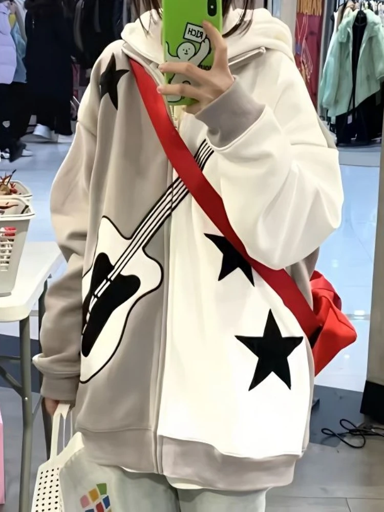 Deeptown Y2k Zip Oversize Hoodie Streetwear Women Hip Hop High Street Punk Star Print Long Sleeve Zipper Sweatshirt 2023 Fashion
Deeptown Y2k Zip Oversize Hoodie Streetwear Women Hip Hop High Street Punk Star Print Long Sleeve Zipper Sweatshirt 2023 Fashion