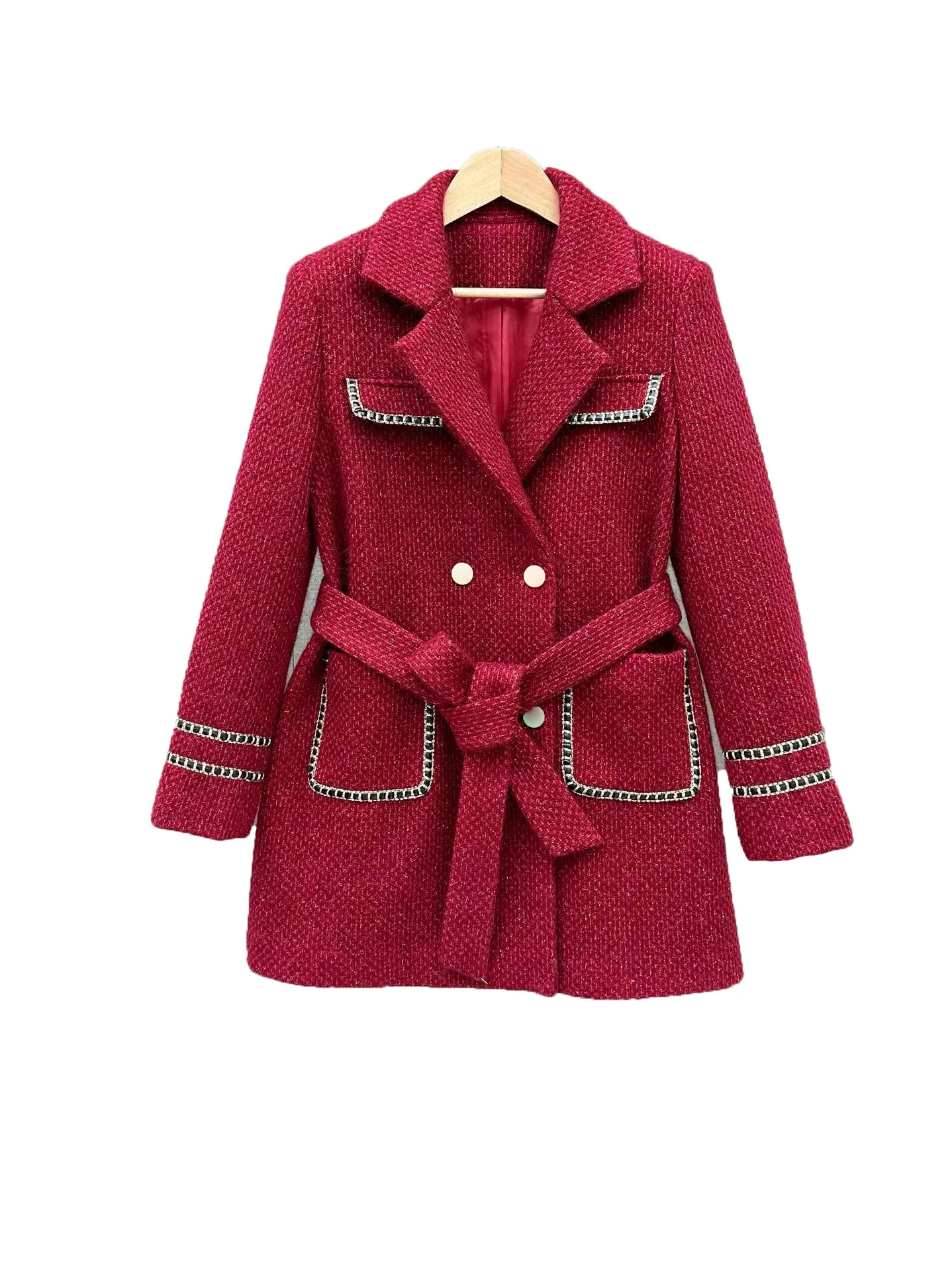 Tweed jacket lapel short Slim version of the double-breasted design warm and comfortable 2024 winter new 0106
Tweed jacket lapel short Slim version of the double-breasted design warm and comfortable 2024 winter new 0106