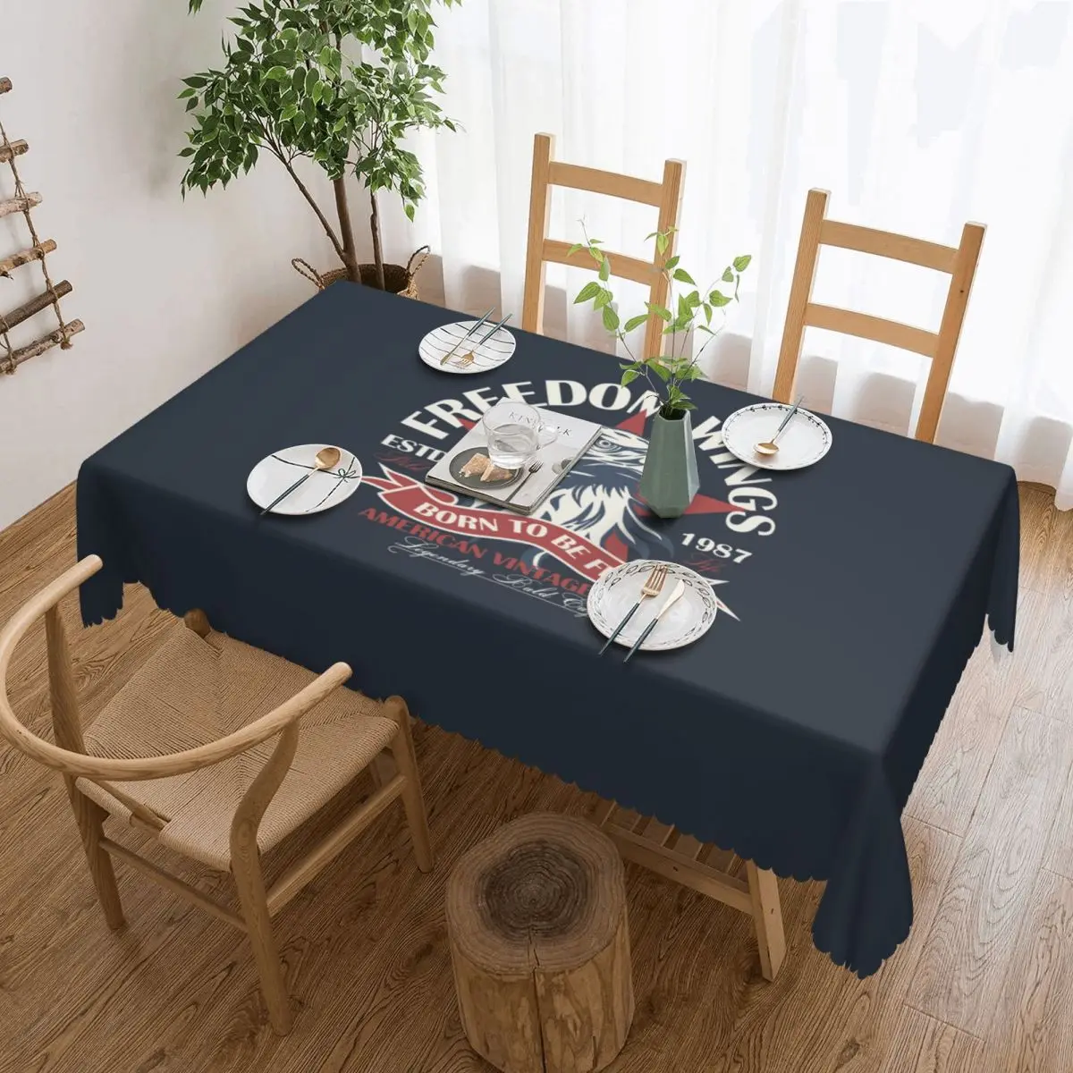 

Rectangular Waterproof American Bald Eagle Table Cover Table Cloth Tablecloth for Dining