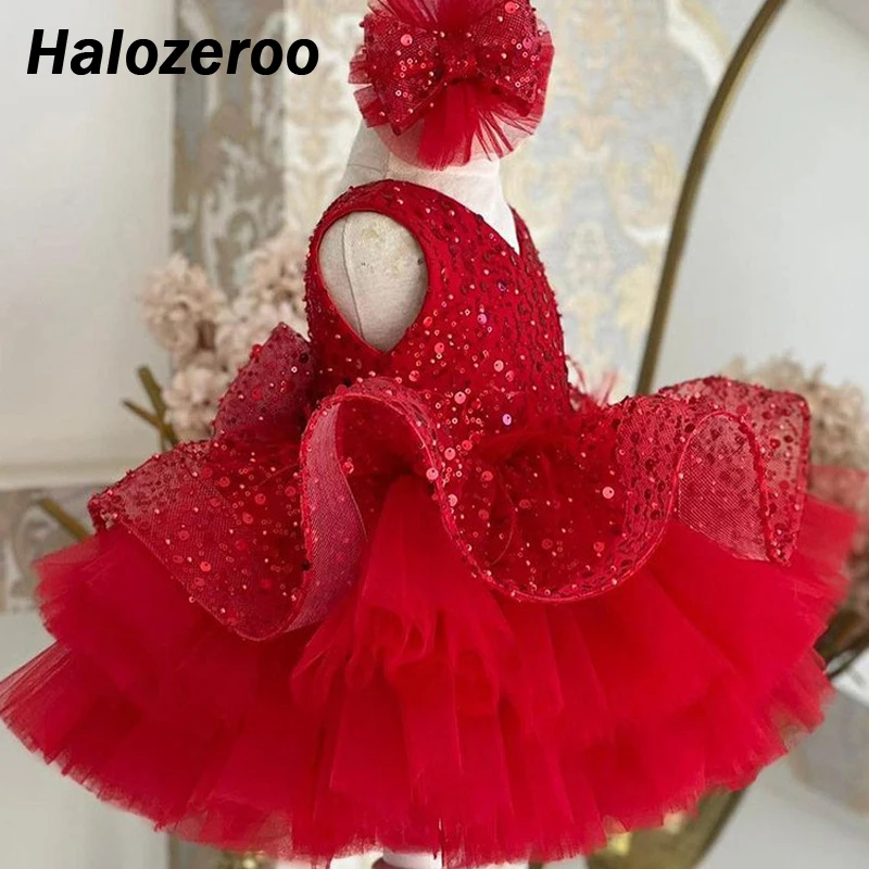 

Baby Girls Bling Princess Vintage Dress Tulle Children Vestido Kids Bow Wedding Party Birthday Tutu Dress Sequined Sleeveless