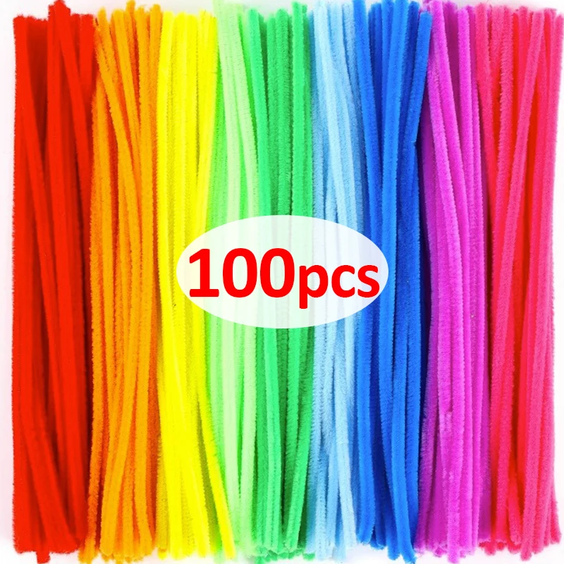 

Colorful Chenille Stems Pipe Cleaners Plush Tinsel Stem Wired Sticks Twist Stick Hair Strip DIY Craft Educational Toys Wholesale
