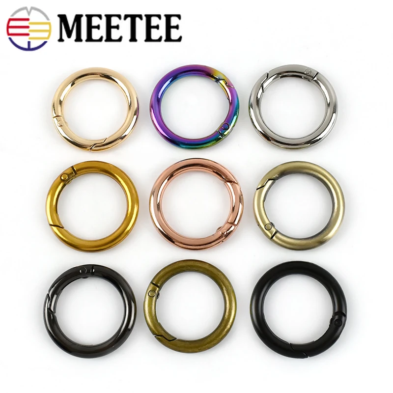 

5/10Pcs Metal O Ring Buckles 16-50mm Openable Spring Snap Clip Clasp Bag Strap Keychain Carabiner Hook DIY Hardware Accessories