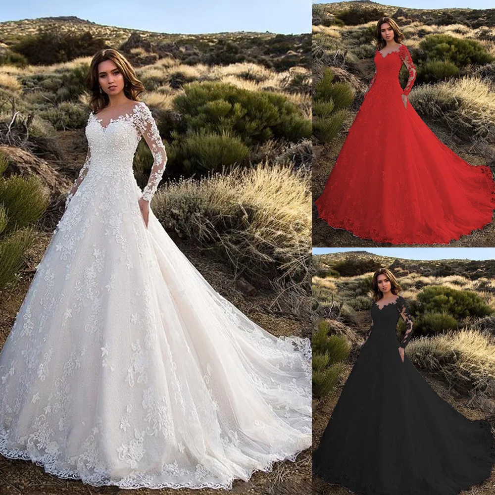 2023 new European and American women's dress long sleeve solid color perspective lace bridal dress
2023 new European and American women's dress long sleeve solid color perspective lace bridal dress