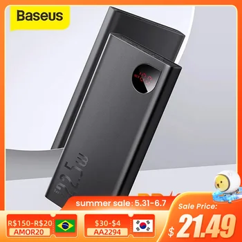 Baseus Power Bank 20000mAh Portable External Battery Charger Powerbank PD 22.5W Fast Charge For iPhone 14 13 12 Xiaomi Poverbank