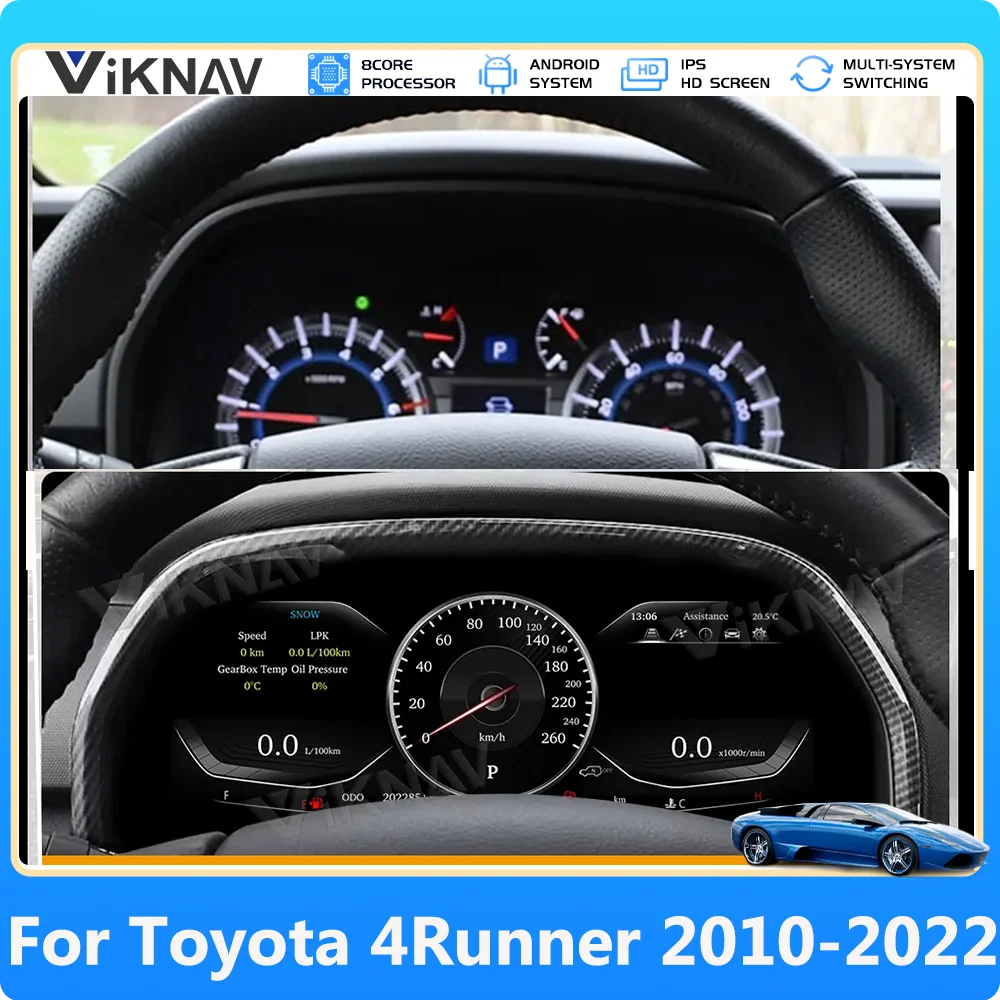 12.3 inch Speedometer For Toyota 4Runner 2010-2022 Upgrade Screen Multimedia Player Cluser Digital Smart Dashboard Stereo HUD
12.3 inch Speedometer For Toyota 4Runner 2010-2022 Upgrade Screen Multimedia Player Cluser Digital Smart Dashboard Stereo HUD
