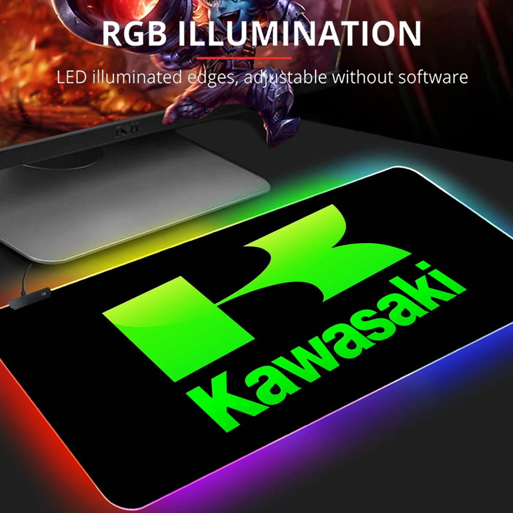 RGB Kawasaki Motorcycle Gaming Mouse Pad Mousepad Keyboard Mause Pad Rubber No-slip LED Mouse Mat with Backlit Tapis De Souris
RGB Kawasaki Motorcycle Gaming Mouse Pad Mousepad Keyboard Mause Pad Rubber No-slip LED Mouse Mat with Backlit Tapis De Souris