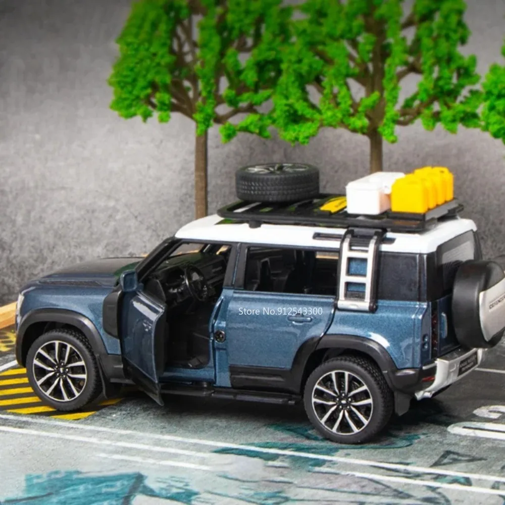 

1/32 Land Rover Defender SUV игрушечный автомобиль, модель внедорожника с литым под давлением в масштабе сплава со звуком, модель автомобиля, подарки для мальчиков