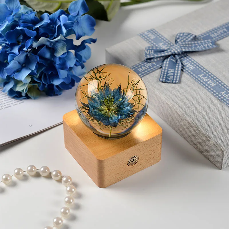 Flowers Lotus Blue Black Night Light Wooden Resin Crystal Ball for Girlfriend Holiday Gift
Flowers Lotus Blue Black Night Light Wooden Resin Crystal Ball for Girlfriend Holiday Gift