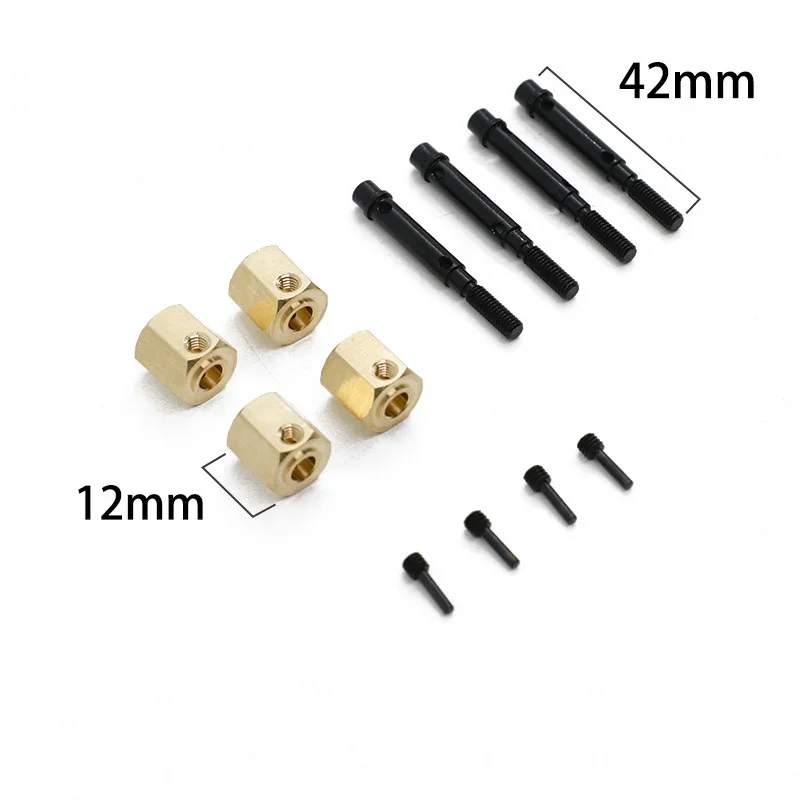 4PCS Brass 12mm Wheel Hex Extended Adapter with Wheel Shaft for YK4082 YK4102 4103 YiKong RC Crawler Car Upgrade Parts
4PCS Brass 12mm Wheel Hex Extended Adapter with Wheel Shaft for YK4082 YK4102 4103 YiKong RC Crawler Car Upgrade Parts