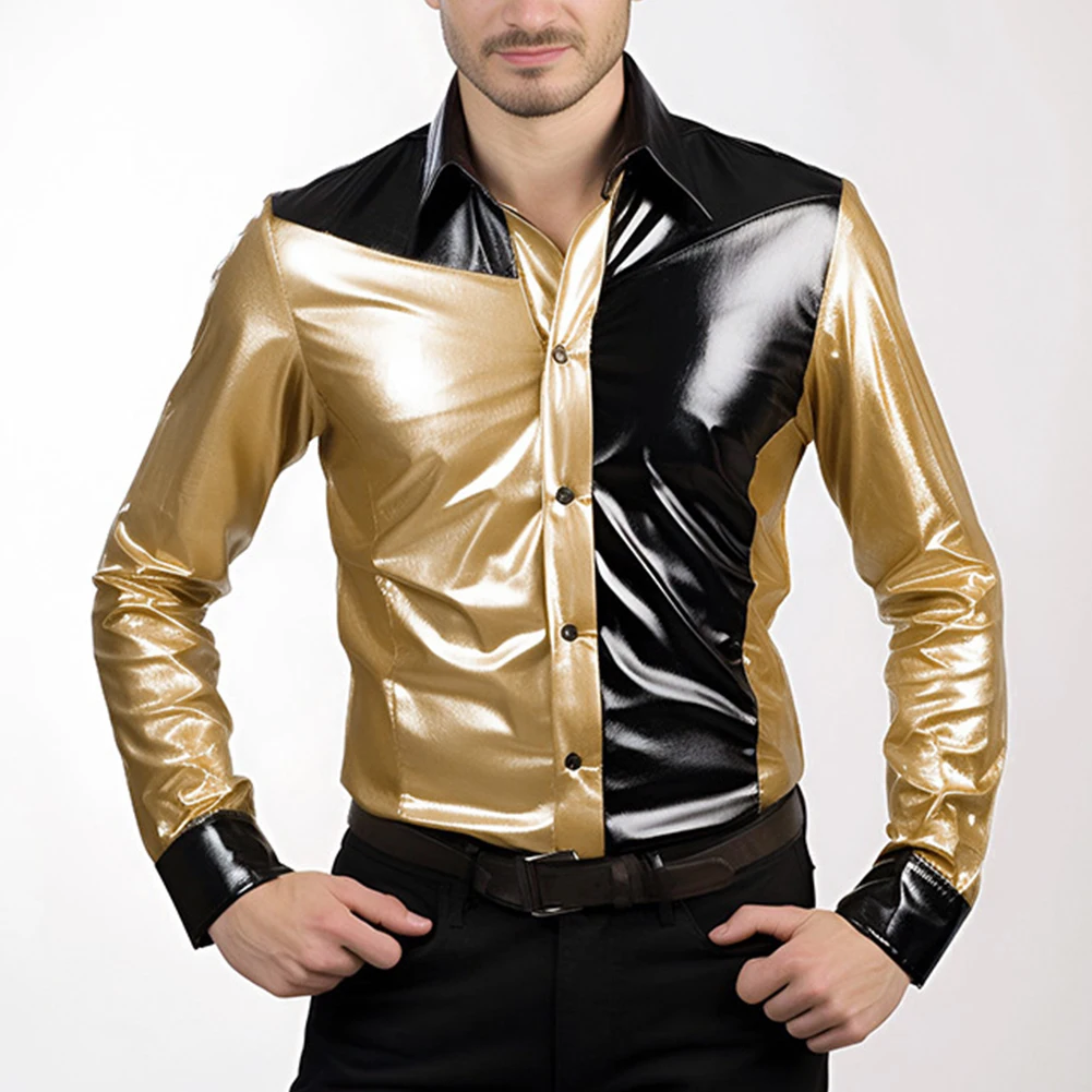 Men's Bright Color Patchwork Shirts And Blouses Nightclub Styles Long Sleeve Single Breasted Shirt Tops Clothing
Men's Bright Color Patchwork Shirts And Blouses Nightclub Styles Long Sleeve Single Breasted Shirt Tops Clothing