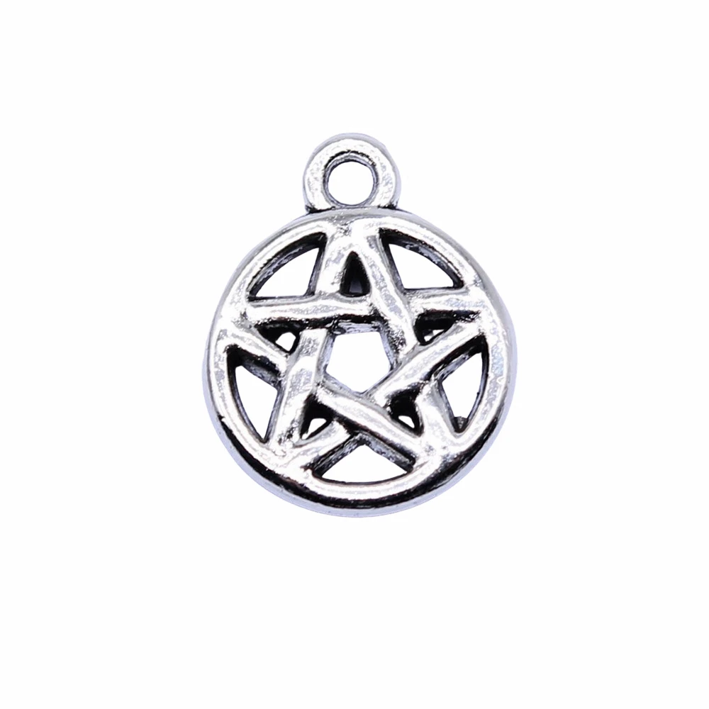 

20pcs/lot 16x12mm Pentagram Charms For Jewelry Making Antique Silver Color 0.63x0.47inch