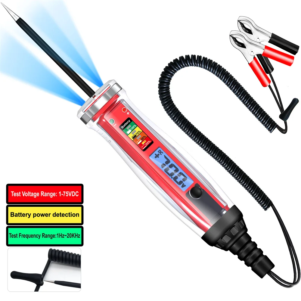 High Quality Auto Circuit Tester Truck Voltage Tester Circuit DC 6V 12V 24V Auto Circuit Tester Auto Diagnostic Probe Test Pen
High Quality Auto Circuit Tester Truck Voltage Tester Circuit DC 6V 12V 24V Auto Circuit Tester Auto Diagnostic Probe Test Pen