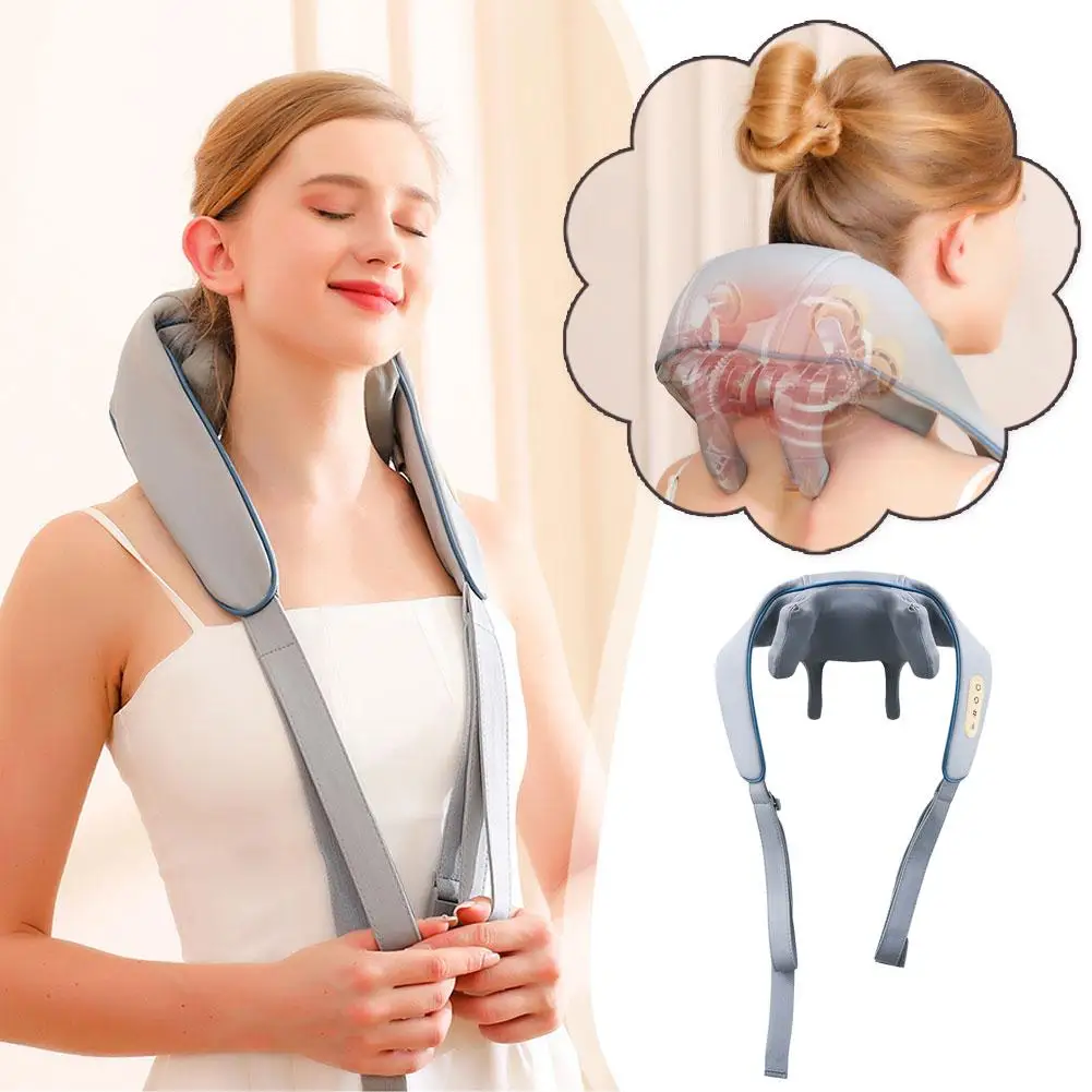 

Rechargeable Powerful 5D Shiatsu Back Neck Shoulder Massager Heated Kneading Car/Home Massage Shawl Best Gift Health Care
