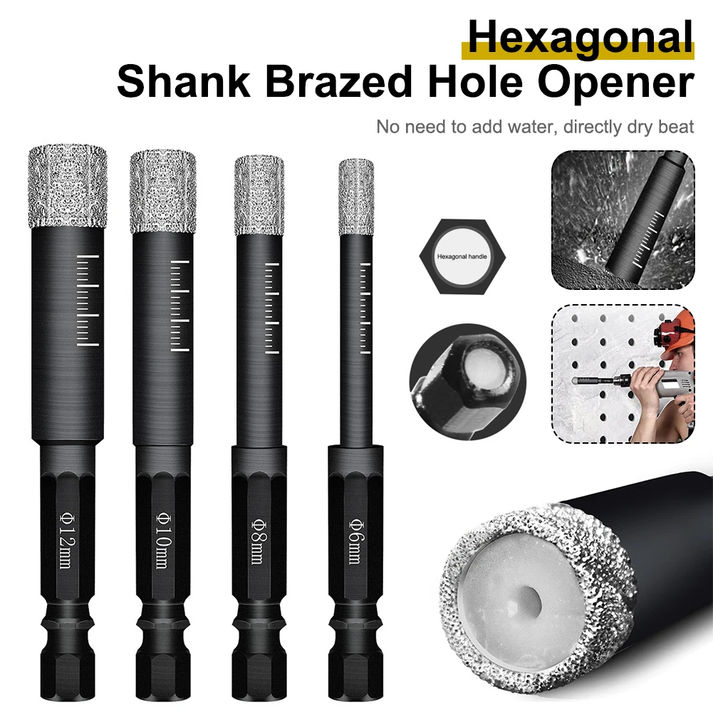 2022 Diamond Dry Drill Bit Vacuum Brazed Hole Saw Cutter with Hex Shank Cooling Wax for Granite Marble Ceramic Tile 6/8/10/12 mm
2022 Diamond Dry Drill Bit Vacuum Brazed Hole Saw Cutter with Hex Shank Cooling Wax for Granite Marble Ceramic Tile 6/8/10/12 mm