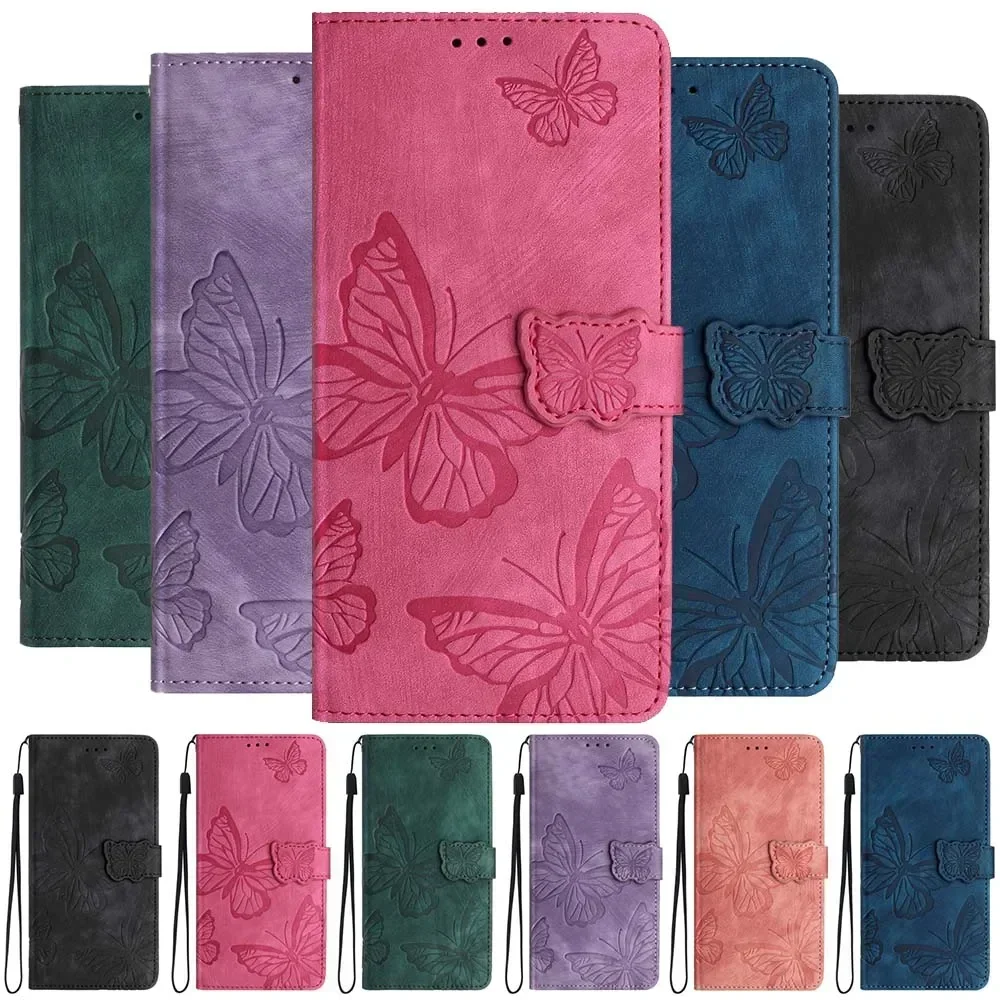 

Butterfly Embossed Leather Case For Redmi 13C 12C 10A 10C 9A 9C Note 12S 12 Pro 11 11S Xiaomi 13 Pro 12 Lite Wallet Flip Cover