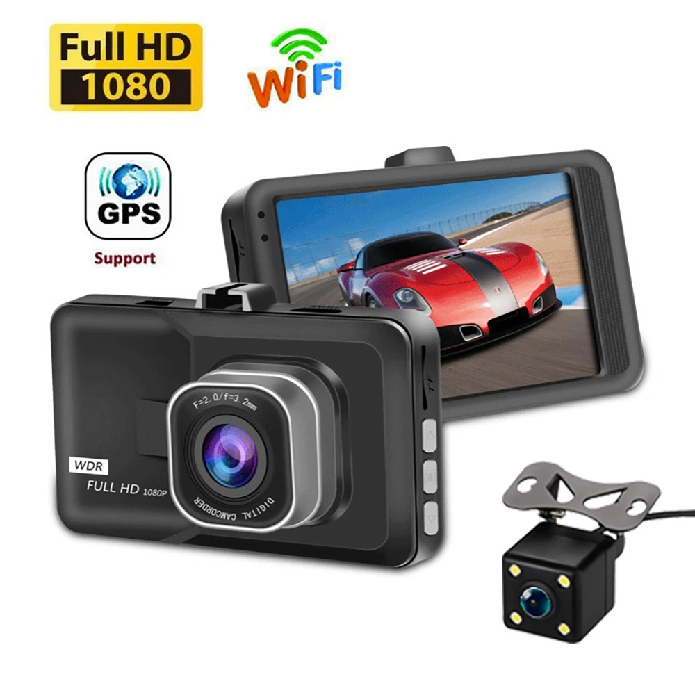 

Car DVR Dash Cam WiFi 3.0" Full HD 1080P Rear View Vehicle Camera Video Recorder Black Box Auto DVRs Dashcam GPS Car Accessories