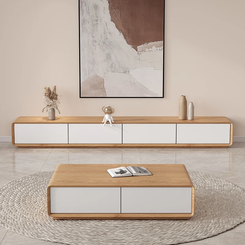 Modern Minimalist Tv Stand Solid Wood Floor Vintage White Tv Stand Coffee Table Shelf Meuble Tv De Salon Complet Furniture 
Modern Minimalist Tv Stand Solid Wood Floor Vintage White Tv Stand Coffee Table Shelf Meuble Tv De Salon Complet Furniture
