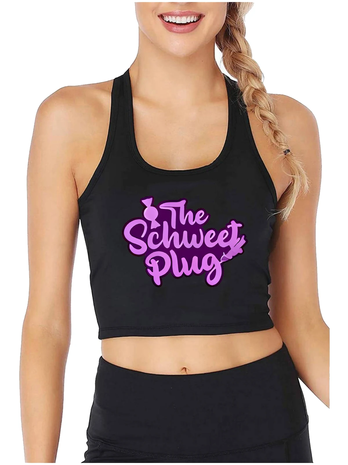 The Schweet Plug Design Sexy Fit Crop Top Swinger Humorous Fun Flirting Tank Tops Hotwife Naughty Sports Training Camisole
The Schweet Plug Design Sexy Fit Crop Top Swinger Humorous Fun Flirting Tank Tops Hotwife Naughty Sports Training Camisole