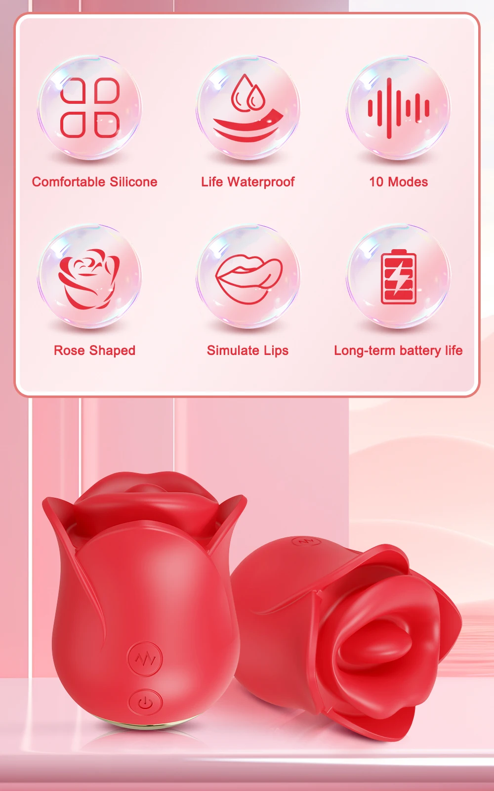 Rose Toy Oral Biting Vibrator Female with Tongue Licking Powerful Sucker Clitoris Stimulator Adults Goods Sex Toys for Women Rose Toy Oral Biting Vibrator Female with Tongue Licking Powerful Sucker Clitoris Stimulator Adults Goods Sex Toys for Women