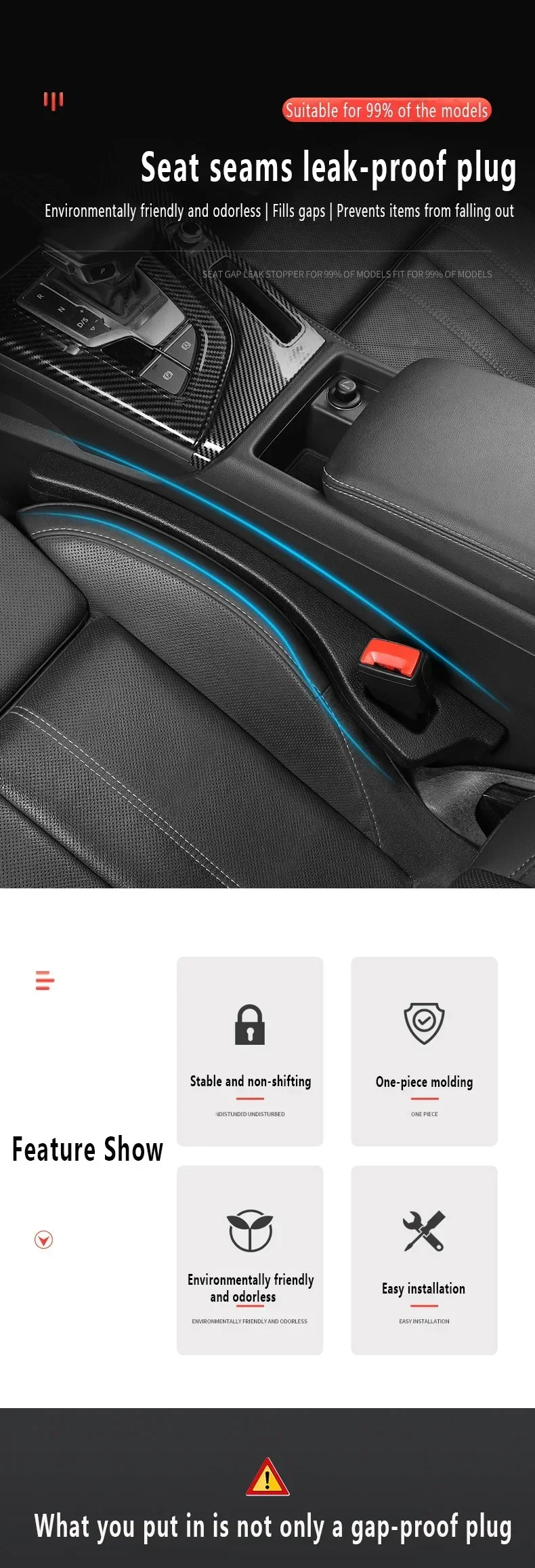 Car Seat Seam Plug Strip for Tesla Model 3 / S / X / Y / P100D Sb93f7be443be48dcb8988ce47106cd11c