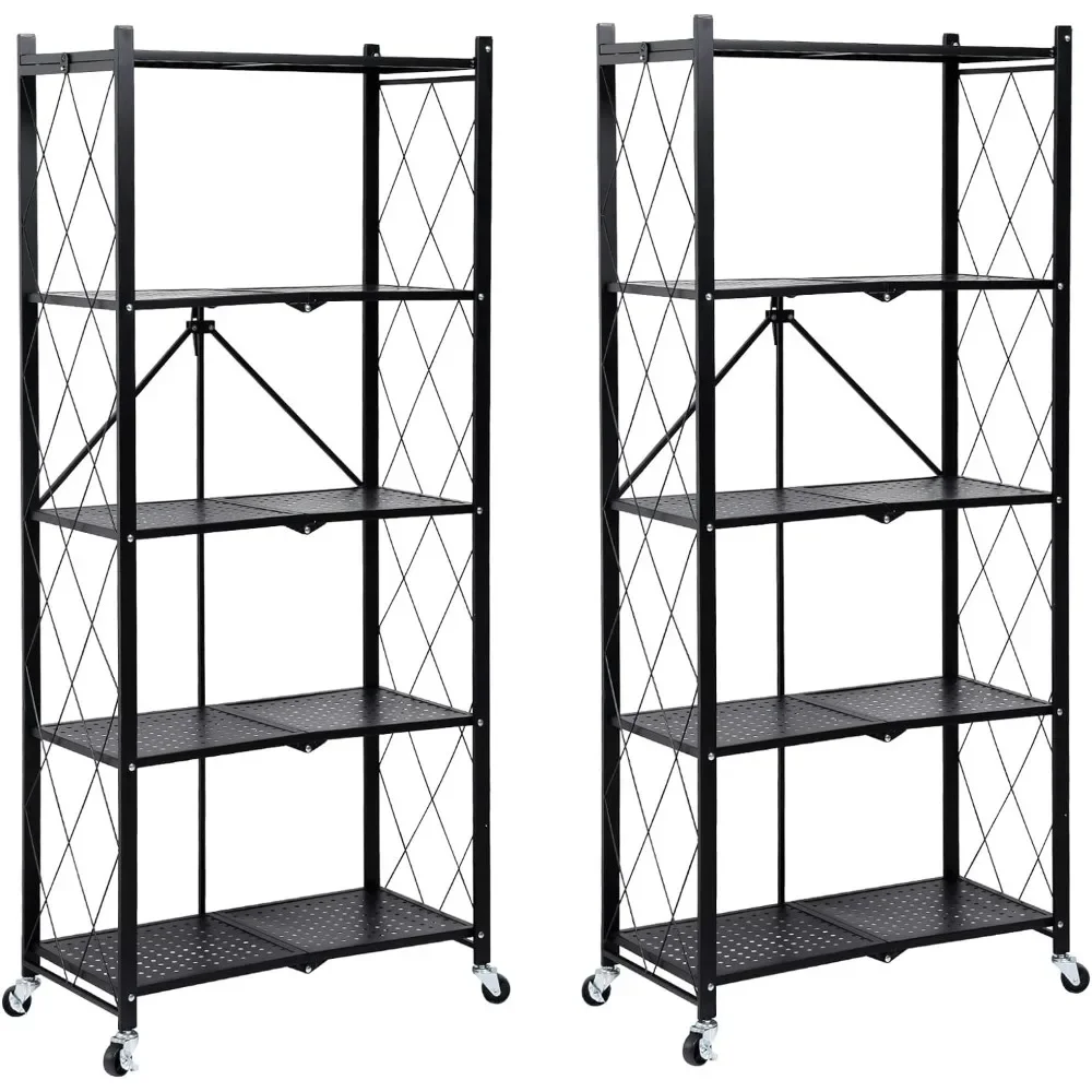 5-layer heavy-duty foldable metal storage rack with wheels, easy to move storage rack is perfect for kitchens,
5-layer heavy-duty foldable metal storage rack with wheels, easy to move storage rack is perfect for kitchens,