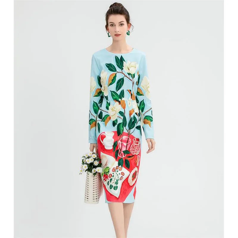 Women Dress High Quality 2022 Runway O Neck Long Sleeves Floral Print Casual Dresses Vestidos NP1810N
Women Dress High Quality 2022 Runway O Neck Long Sleeves Floral Print Casual Dresses Vestidos NP1810N