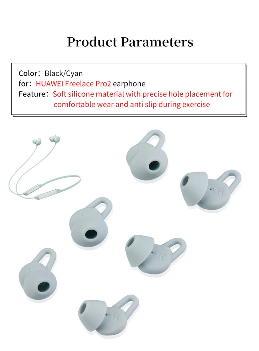 6Pcs Silicone Ear Tips for Freelace Pro2 Earbuds Eartips Freelace Pro 2 Earphone Tips headphones Earplugs 6Pcs Silicone Ear Tips for Freelace Pro2 Earbuds Eartips Freelace Pro 2 Earphone Tips headphones Earplugs